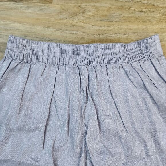 ☔️🩵NWT Rachel Zoe Iridescent Metallic Purple Linen Wide Leg Pants Medium - Picture 6 of 10